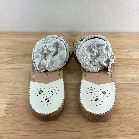 Jack Rogers Jacks Flat Sandals- Neon Green Leopard- Size 8.5- NIB - Picture 3 of 5